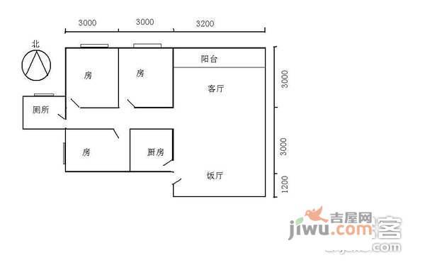 丰盈居2室2厅1卫户型图