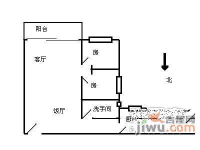 丰盈居2室1厅1卫87㎡户型图