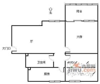 鸿新苑2室1厅1卫80㎡户型图