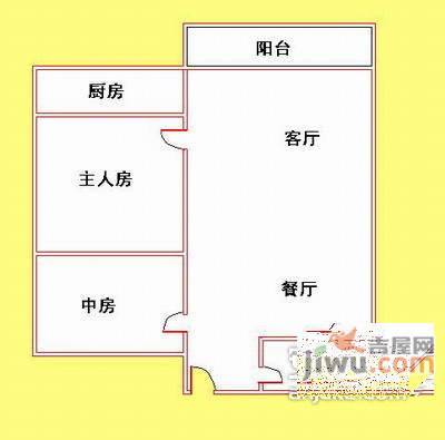 鸿新苑2室2厅1卫户型图