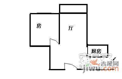 鸿新苑1室1厅1卫41㎡户型图