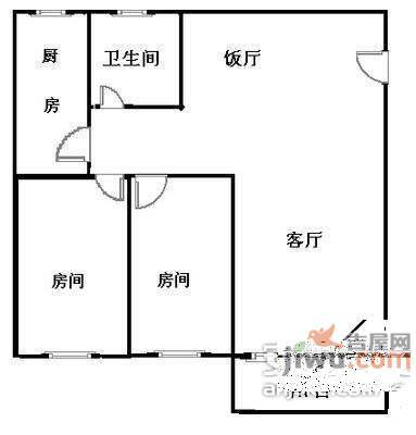 南方花园2室1厅1卫58㎡户型图