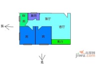 南方花园2室2厅1卫57㎡户型图