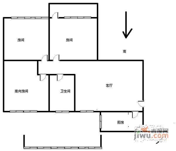 华乐苑3室1厅1卫户型图