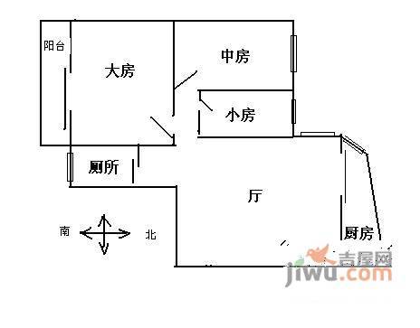 华乐苑3室1厅1卫户型图