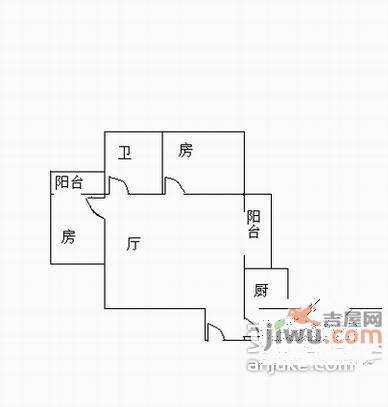 华乐苑2室1厅1卫67㎡户型图