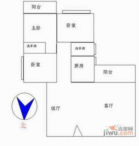 柏蕙花园3室2厅2卫121㎡户型图