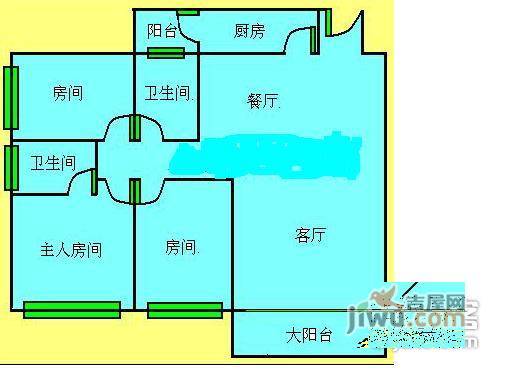 乐涛苑3室2厅1卫87㎡户型图