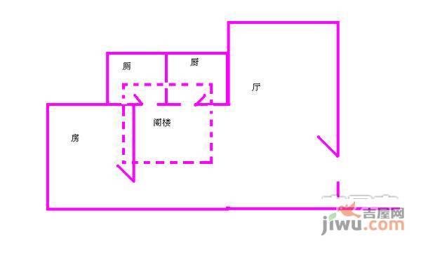 荔雅阁2室2厅1卫52㎡户型图