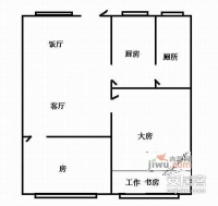 青龙里小区2室2厅1卫60㎡户型图