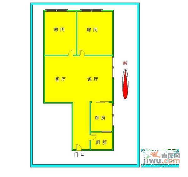 侨力大厦2室2厅1卫62㎡户型图