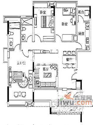 半山溪谷E墅3室2厅2卫143㎡户型图