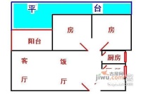 百顺台花园2室2厅1卫户型图