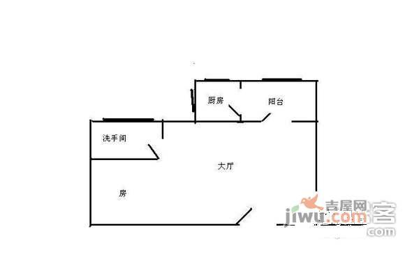 飞云楼1室1厅1卫30㎡户型图