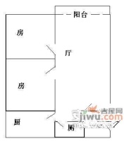 景云居2室2厅1卫88㎡户型图
