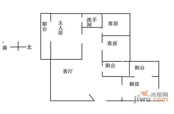 乐得花园3室2厅2卫107㎡户型图