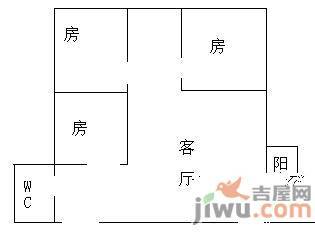 乐得花园3室2厅1卫106㎡户型图