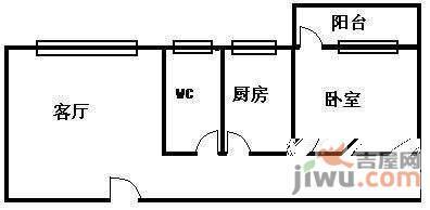 棠雅苑1室1厅1卫49㎡户型图