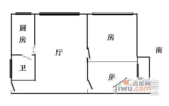 棠雅苑2室2厅1卫户型图