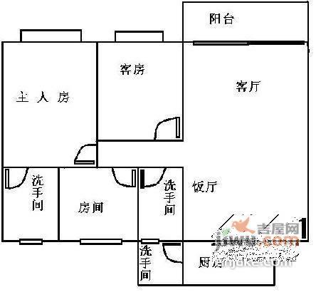 锦绣生态园菁华轩3室2厅2卫98㎡户型图