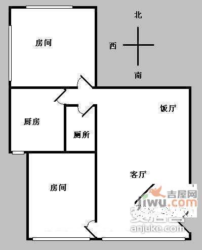 珠江大厦2室2厅1卫73㎡户型图