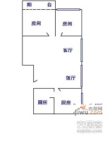 银建楼2室1厅1卫62㎡户型图