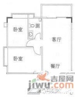 丽都花园2室2厅1卫76㎡户型图
