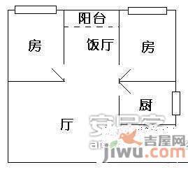 鸿福大厦2室2厅1卫81㎡户型图