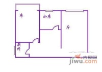 盘福社区2室1厅1卫62㎡户型图