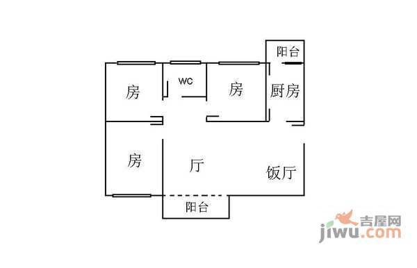 会展领域3室2厅1卫户型图