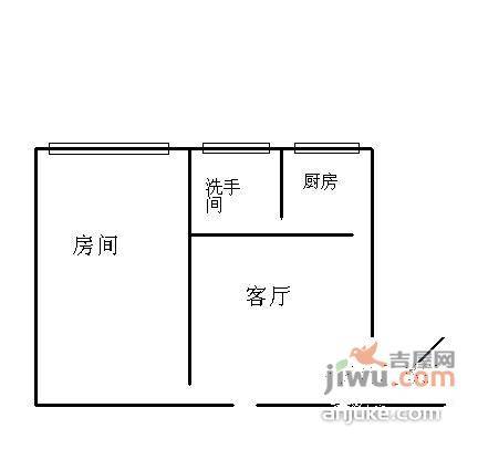 龟岗大马路小区1室1厅1卫40㎡户型图