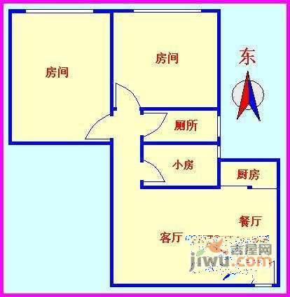 江南骏园2室2厅1卫60㎡户型图