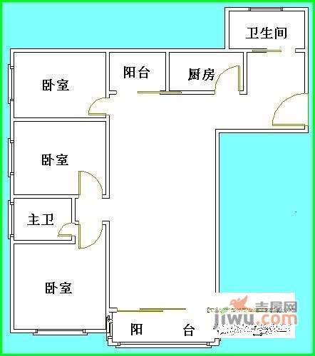 江南骏园3室2厅2卫120㎡户型图