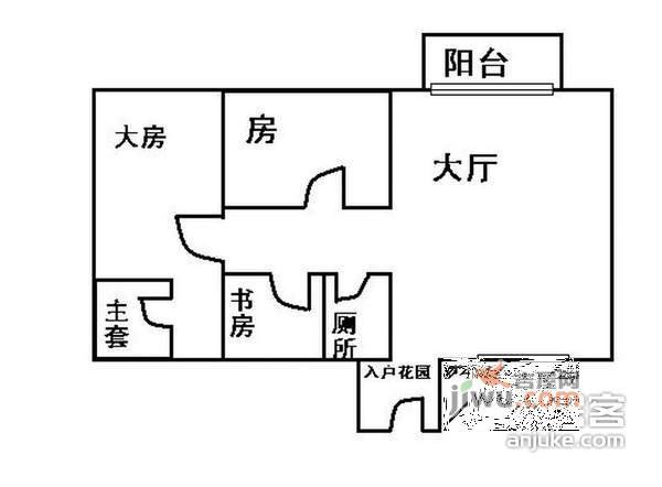 富力盛悦居3室2厅1卫110㎡户型图