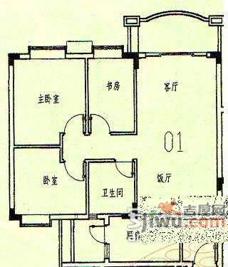 鹅潭明珠苑3室2厅1卫户型图