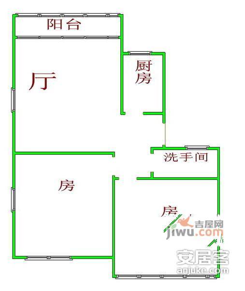 赤岗社区2室2厅1卫78㎡户型图