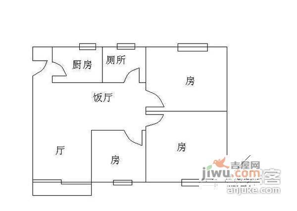 利安花园3室2厅1卫户型图