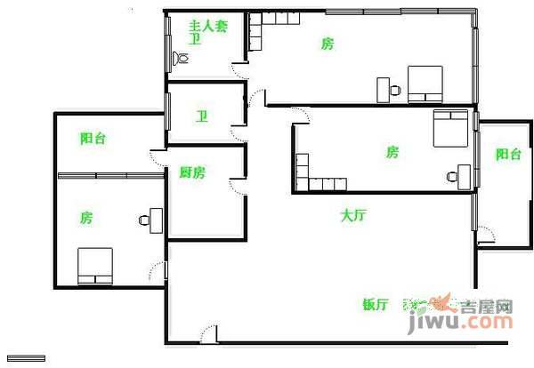 金宝怡庭3室2厅2卫户型图