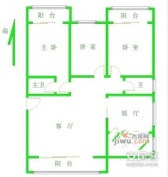 广州体育学院小区3室2厅2卫128㎡户型图