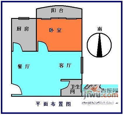 珠光小北御景1室1厅1卫50㎡户型图