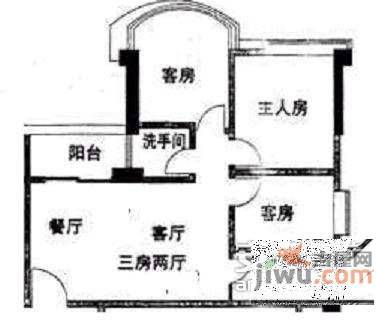 喜洋居3室2厅1卫84㎡户型图