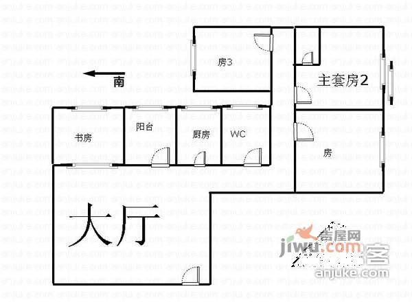 文昌花苑3室1厅1卫户型图