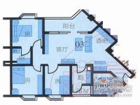 华景新城怡景园3室2厅1卫户型图