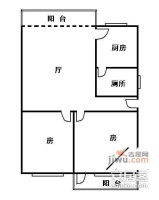 宝岗大道小区2室1厅1卫72㎡户型图