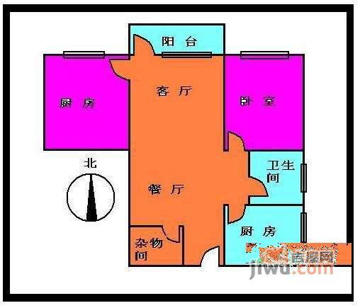 北秀花园2室2厅1卫103㎡户型图