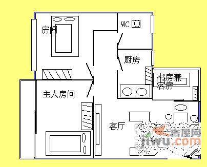 北秀花园2室2厅2卫103㎡户型图