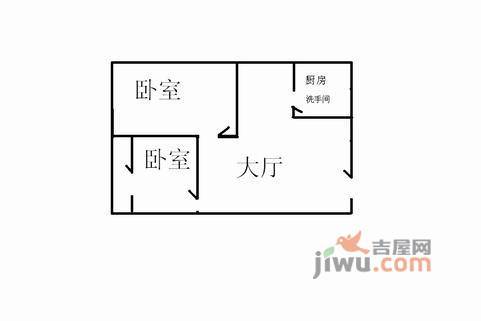 沙园2室1厅1卫70㎡户型图