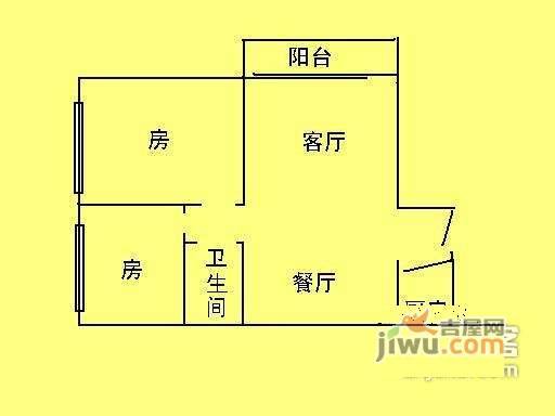 金沙花园2室2厅1卫85㎡户型图