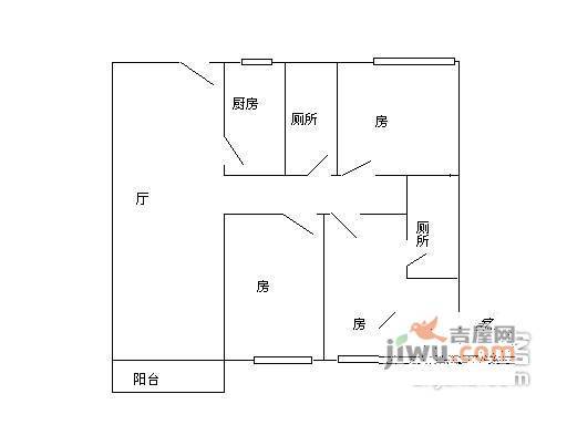 金沙花园3室2厅2卫118㎡户型图