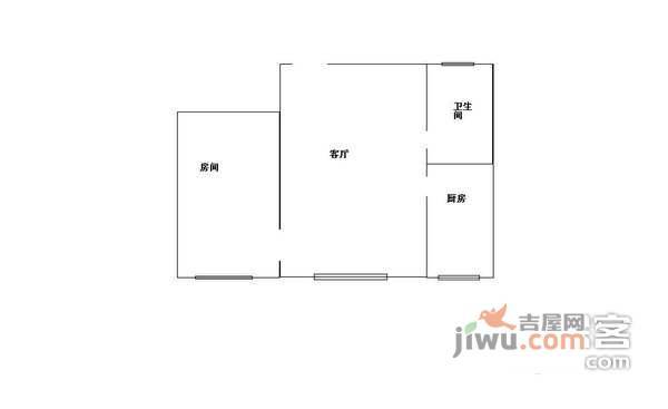 赤岗路小区1室1厅1卫28㎡户型图